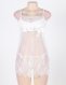  Strappy Sheer Mesh Laced Babydoll 