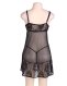  Floral Soft Lace Apron Chemise With Thong 