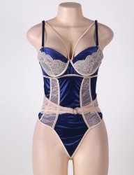 Navy Blue And Lace Teddy