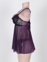 Appealing Transparent Purple Mini Dress