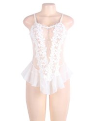 Flower Lace Babydoll - Vit