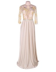 Apricot Transparent Embroidery Gown