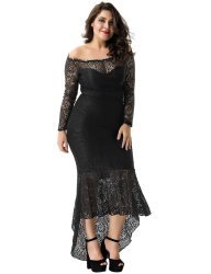 Floral Lace Low Hem Dress