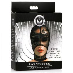 Lace Seduction Bondage Mask - Black