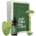  Eco Masters Jade Roller And Gua Sha with Vitamin C Serum 