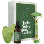 Eco Masters Jade Roller And Gua Sha with Vitamin C Serum